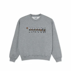 Polar Skate Co Basketball Crew Neck Sweatshirt - Heather Grey