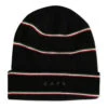 Skateboard Cafe Striped Fold Beanie Black