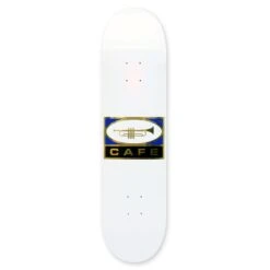 Skateboard Cafe Trumpet Logo Skateboard Deck White/Silver - 8.00