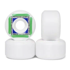 Wayward Wheels Waypoint Formula White/Green Skateboard Wheels - 55mm