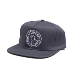 Anti Hero Basic Pigeon Round Snapback Cap - Charcoal / White