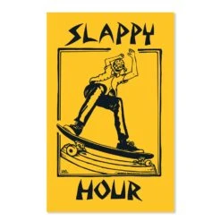Black Label Skateboards Slappy Hour Possessed To Slap Sticker - Various Colours -Baker Store black label slappy hour stickers yellow