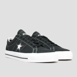 Converse CONS One Star Pro Ox Skateboarding Shoes - Black / White -Baker Store converse one star pro black 3