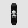 Death Skateboards OG Skull 90's Lozenge Shape Skateboard Deck Black/White - 9.1 -Baker Store death skateboards skull lozenge 90 s black deck 9.1