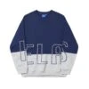 Helas Negative Crewneck - Grey / Navy -Baker Store helas negative crewneck heather grey navy 1