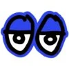 Krooked Skateboards - Eyes Sticker - Blue -Baker Store krooked eyes blue
