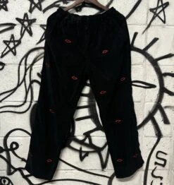 Sex Skateboards Mini Embroidered Lips Logo Straight Fit Cords - Black
