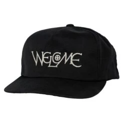 Welcome Skateboards Chisel 5 Panel Unstructured Snapback Cap - Black